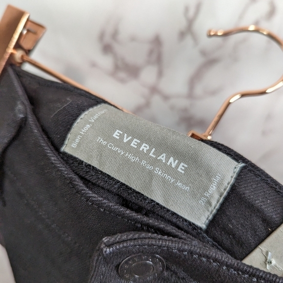 Everlane Denim Womens Black The Curvy High Rise Skinny Jean Crop NEW - Picture 5 of 16